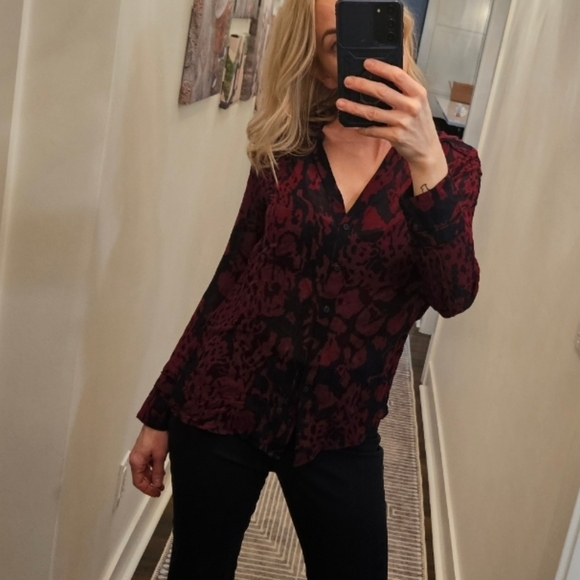 ba&sh Beryl Top Marine Button Down Blouse - Size 1 (US Size 6) - Picture 7 of 16